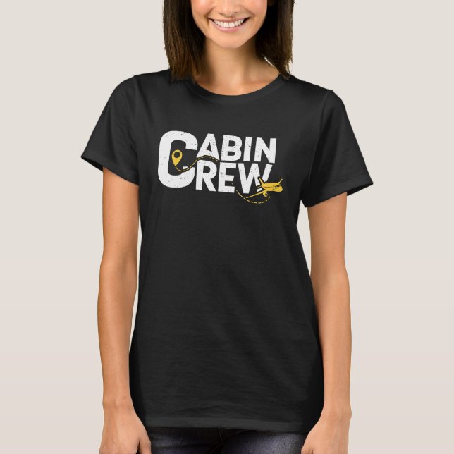 Flight Attendant Cabin Crew Airline Stewardess Air T-Shirt (Front)
