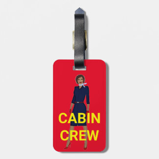 FLIGHT ATTENDANT CABIN CREW STEWARDESS MELANIN LUGGAGE TAG