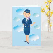 Flight Attendant Card (Yellow Flower)