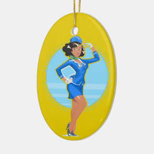 Flight Attendant Ceramic Tree Decoration