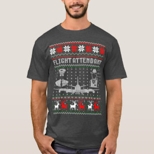 Flight Attendant Christmas Gift Ugly Xmas T-Shirt