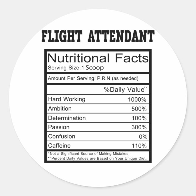 Flight Attendant Classic Round Sticker (Front)