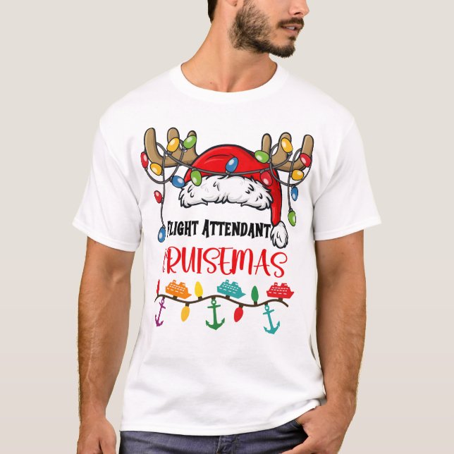 Flight Attendant Cruisemas Matching Christmas Paja T-Shirt (Front)