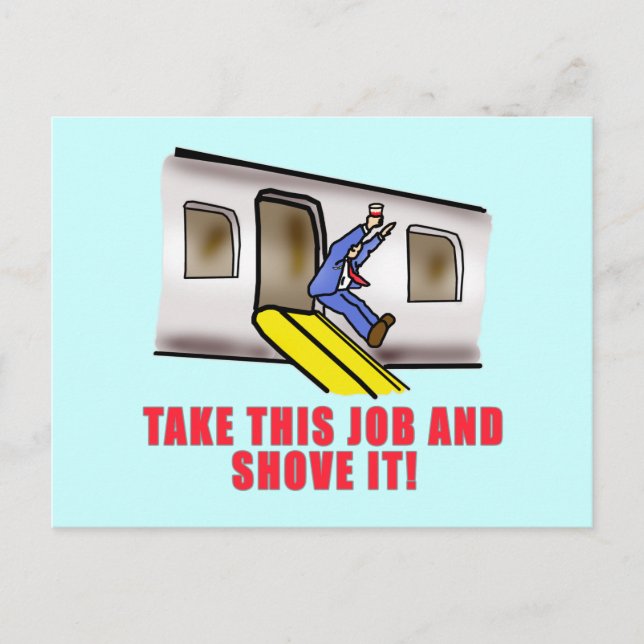 Flight Attendant Emergency Chute Humour Postcard (Front)