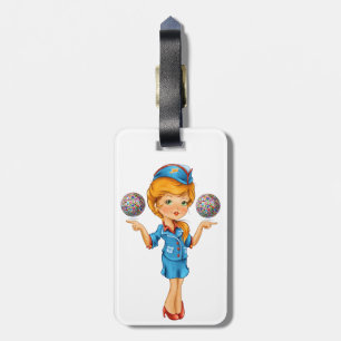 Flight Attendant Luggage Tag with Quote on Back