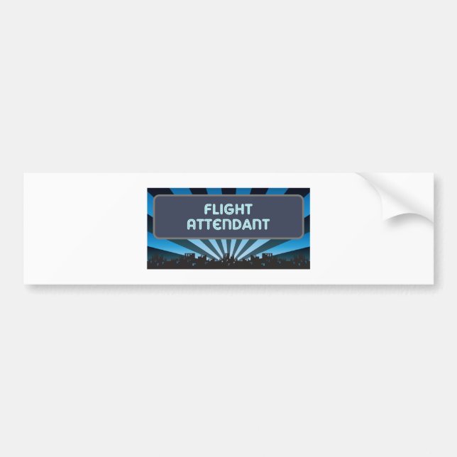 Flight Attendant Marquee Bumper Sticker (Front)