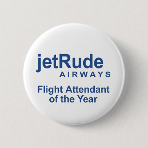Flight Attendant of the Year 6 Cm Round Badge