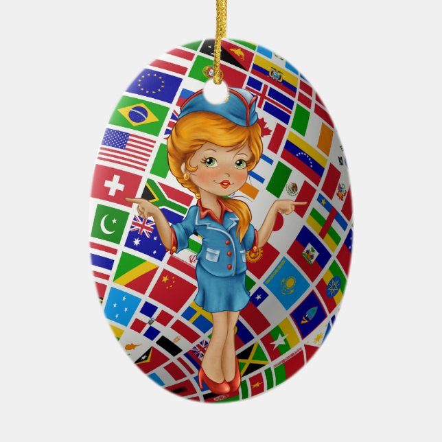 Flight Attendant - SRF Ceramic Tree Decoration (Front)
