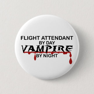 Flight Attendant Vampire by Night 6 Cm Round Badge