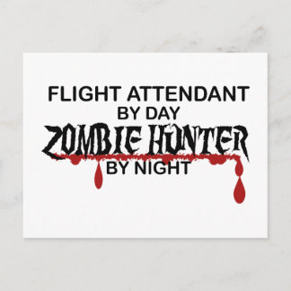 Flight Attendant Zombie Hunter Postcard