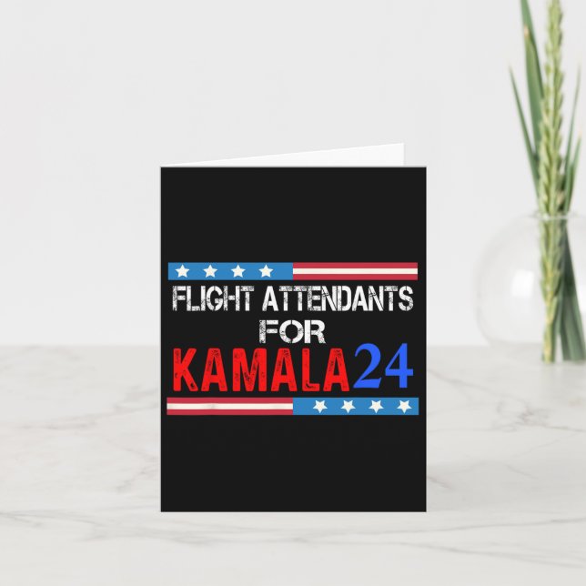Flight Attendants For Kamala Harris 2024  Card (Front)