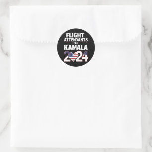 Flight Attendants For Kamala Harris 2024 Election Classic Round Sticker