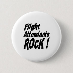 Flight Attendants Rock! Button