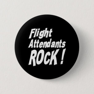 Flight Attendants Rock! Button