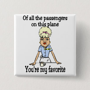 Flight Attendant's Welcome 15 Cm Square Badge