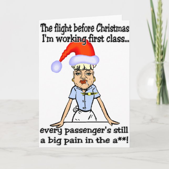 Flight Before Christmas Holiday Card (Front)