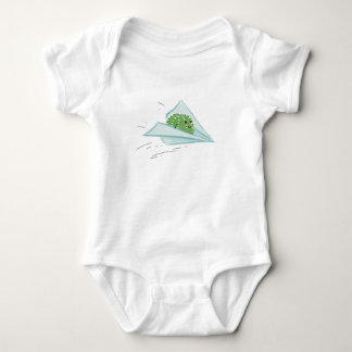 Flight cactus on a paper plane baby bodysuit