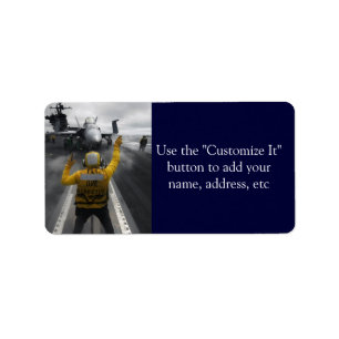 Flight Deck of Aircraft Carrier Label