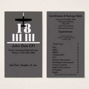 Flight Instructor Business / Resume Card