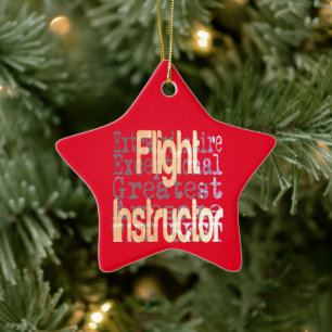 Flight Instructor Extraordinaire Ceramic Tree Decoration