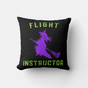 Flight Instructor Witch Halloween  Cushion