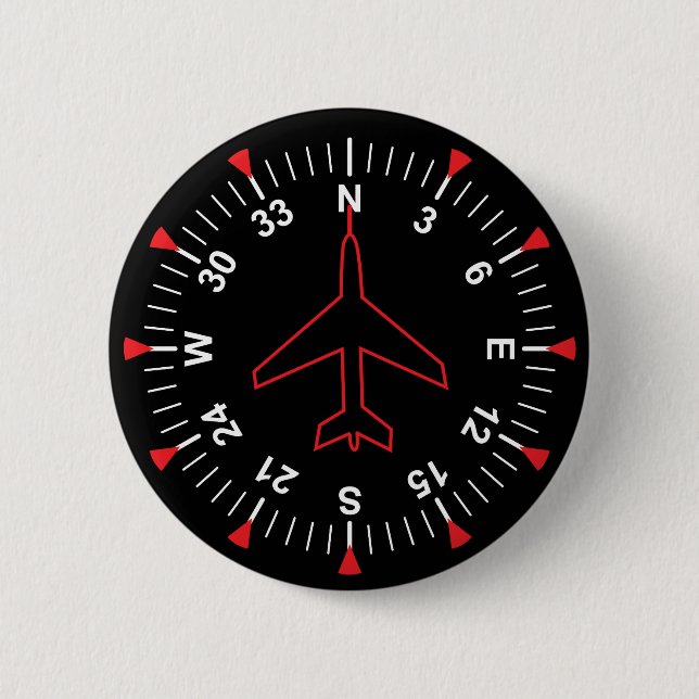 Flight Instruments 6 Cm Round Badge (Front)