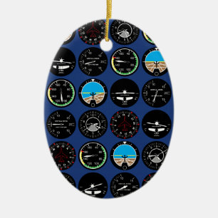 Flight Instruments Ceramic Tree Decoration