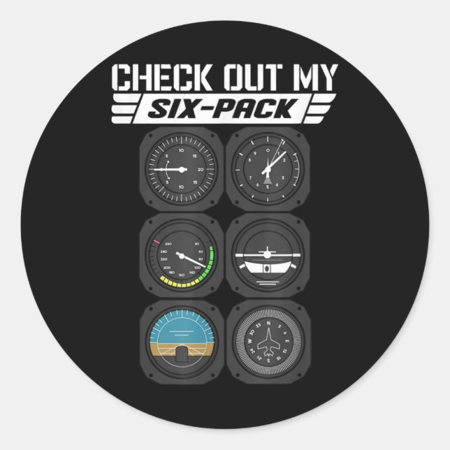 Flight Instruments Pilot Cockpit Tools Altitude Classic Round Sticker (Front)