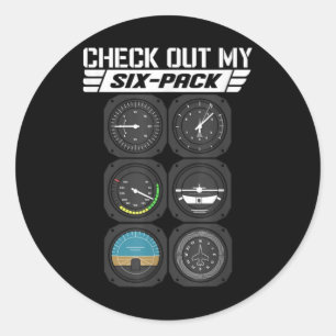 Flight Instruments Pilot Cockpit Tools Altitude Classic Round Sticker