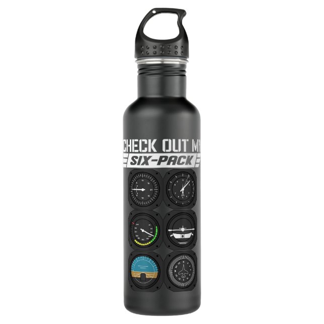 Flight Instruments Pilot Cockpit Tools Altitude Me 710 Ml Water Bottle (Front)