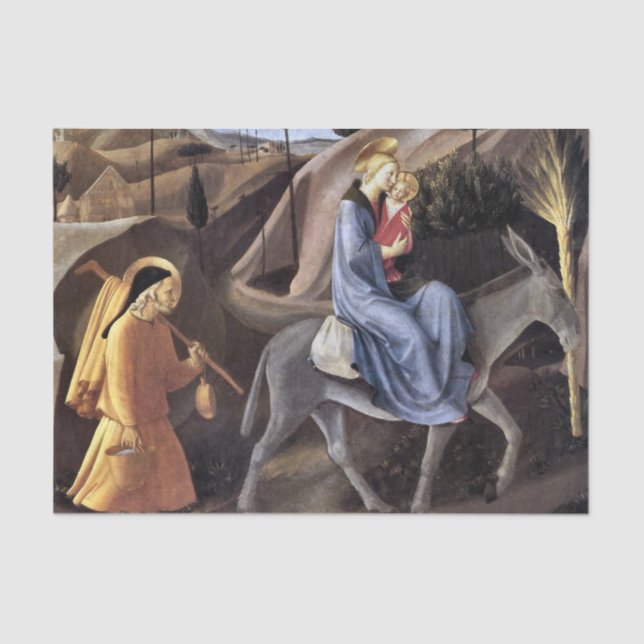 Flight into Egypt by Fra Angelico Tissue Paper (Front)