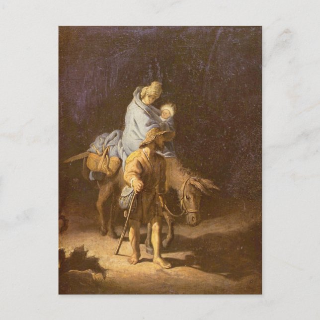 Flight into Egypt by Rembrandt Holiday Postcard (Front)