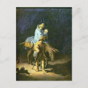 Flight into Egypt by Rembrandt Postcard