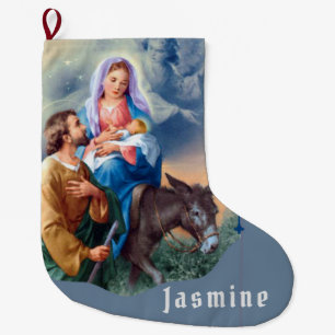 Flight into Egypt Jesus Mary Joseph Large Christmas Stocking