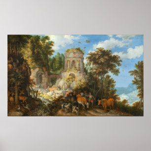 Flight into Egypt, Roelandt Savery Fine Art Poster