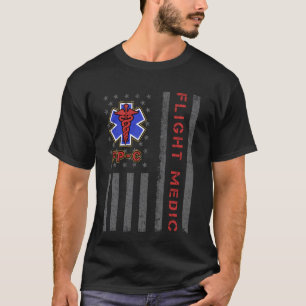Flight Medic American Flag Flight Paramedic Emerge T-Shirt