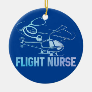 Flight Nurse Heartbeat Practitioner Nursing RN Ceramic Tree Decoration