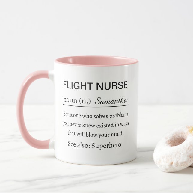 Flight Nurse Personalized  Mug (With Donut)