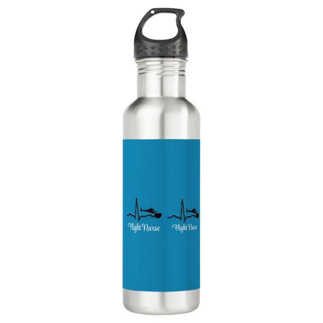 Flight Nurse QRS & Helicopter Blue 710 Ml Water Bottle (Front)