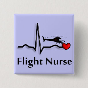 Flight Nurse QRS & Helicopter Design 15 Cm Square Badge