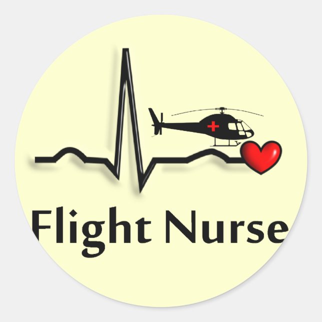Flight Nurse QRS & Helicopter Design Classic Round Sticker (Front)