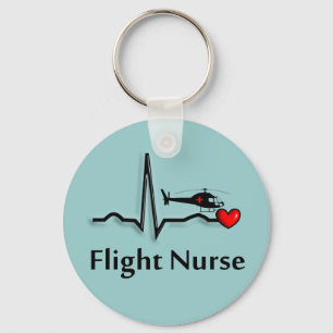 Flight Nurse QRS & Helicopter Design Key Ring
