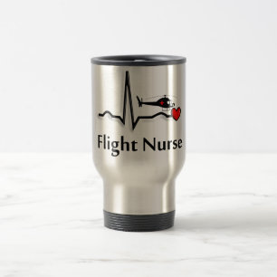 Flight Nurse QRS & Helicopter Design Travel Mug