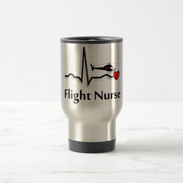 Flight Nurse QRS & Helicopter Design Travel Mug (Center)