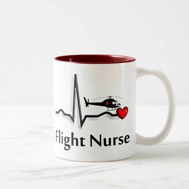 Flight Nurse QRS & Helicopter Design Two-Tone Coffee Mug (Right)