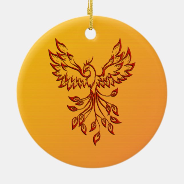 Flight of A Phoenix Ceramic Tree Decoration (Back)