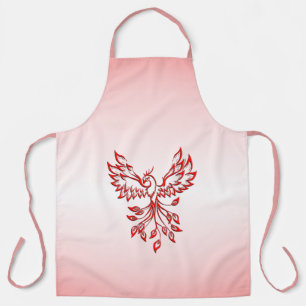 Flight of A Phoenix Red  Apron