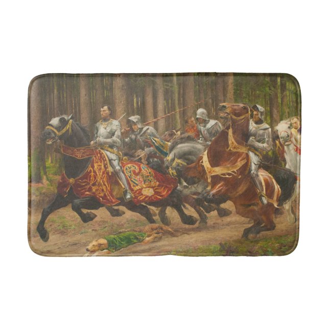 Flight of Charles the Bold on Horseback Bath Mat (Front)