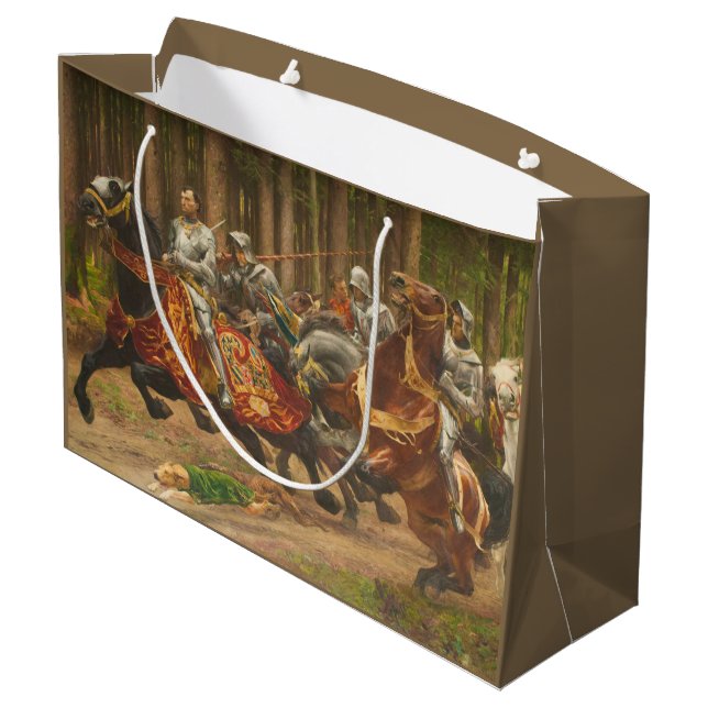 Flight of Charles the Bold on Horseback Large Gift Bag (Back Angled)