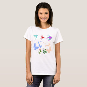Flight of Colour Birds and Butterflies Harmony T-Shirt